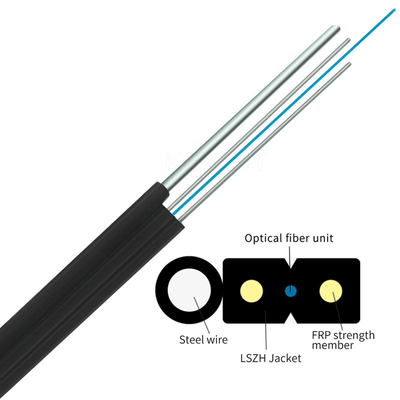 Kabel Drop Serat Optik G652D G657A1 G657A2 Warna Disesuaikan Lapis Baja