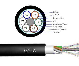 Kabel Lapis Baja Serat Optik Udara Eksternal G652D GYTA 24B1.3 2km 4km Per Roll