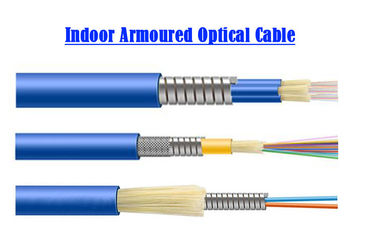 1 ~ 24 inti Single Mode Kabel Serat Optik Lapis Baja Ruang Komputer 0.9 Tube SOS Indoor