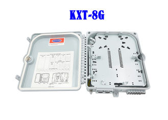 8 Core Fiber Optic Distribution Box Grey PC ABS Splitter Fiber Splicing LGX 1 × 8