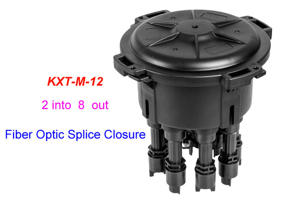 12 Core 2 Ke 8 Keluar SC Fiber Optic Closure Enclosure Outdoor IP68 1 X 8 PLC Splitter