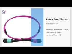 Serat Optik 24 MTP MPO Patch Cord 5M OM4 24 Core Magenta Low Loss 0.3dB tipe B