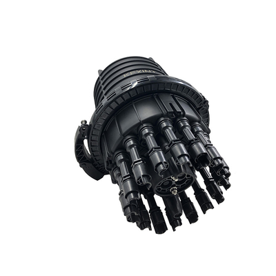 2 In 16 Out 96 Core Penutupan Sambungan Serat Optik KEXINT KXT-M-16 FTTH Black Joint Box