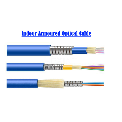 KEXINT GJKXTKJ-48B6a2 FTTH GJSFJV Kabel Serat Optik Dalam Ruangan Biru SM Multimode