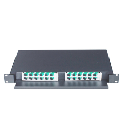 SC APC SC UPC Rack Mounted Fiber Optic Patch Panel Dengan Tipe Geser