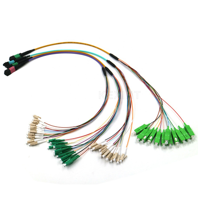 OM3 OM4 G657A Kabel Batang Serat Optik 24 Inti MTP MPO LC Connector
