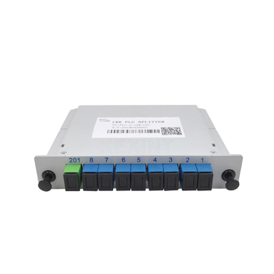 Serat Optik LGX PLC Splitter Jenis Kartu Konektor UPC FTTH 1x8 SC