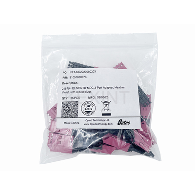 KEXINT ELiMENT MDC 3 Port Adapter Mmultimode Heather Violet Dengan 3 Tutup debu Cocok MDC Patch Cord