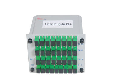 SC APC Fiber Optical Splitter 1 × 32 Mode Tunggal Desain Ringkas PDL Rendah