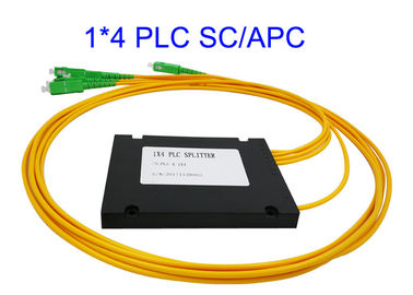 1x4 Fiber Optic PLC Splitter, FTTH ABS PLC Splitter 3.0 1260nm Sampai 1650nm Panjang Gelombang