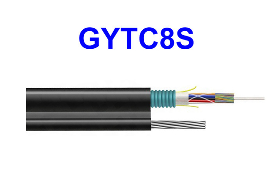 GYTC8S Outdoor Fiber Optic Armored Cable Kawat Baja Self Supporting Telecom Dedicated Overhead