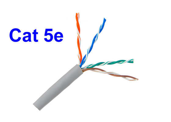 Cat5E UTP Jaringan Tembaga Lan Kabel Konduktor 24 AWG 0.505mm Perlindungan Lingkungan