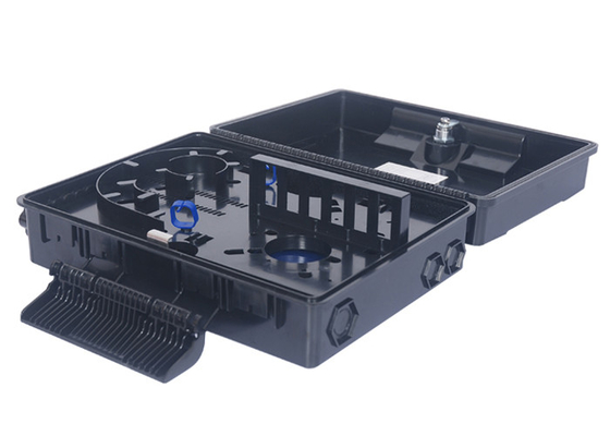 24 Core Black Fiber Optic Distribution Box Pemasangan Tiang PC ABS SMC