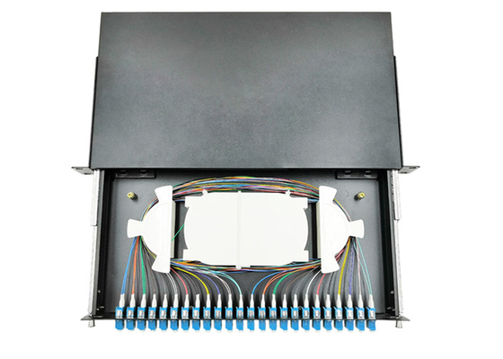 1U 19 &quot;LC UPC 48 Cores ODF Rack Fiber Patch Panel Frame Jenis Laci