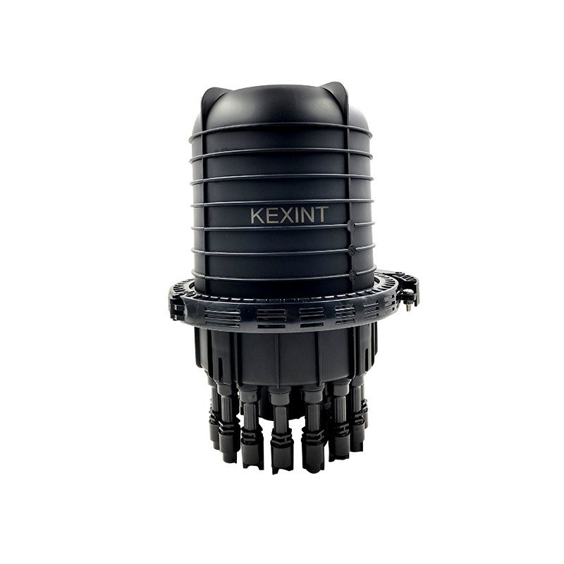 2 In 16 Out 96 Core Penutupan Sambungan Serat Optik KEXINT KXT-M-16 FTTH Black Joint Box