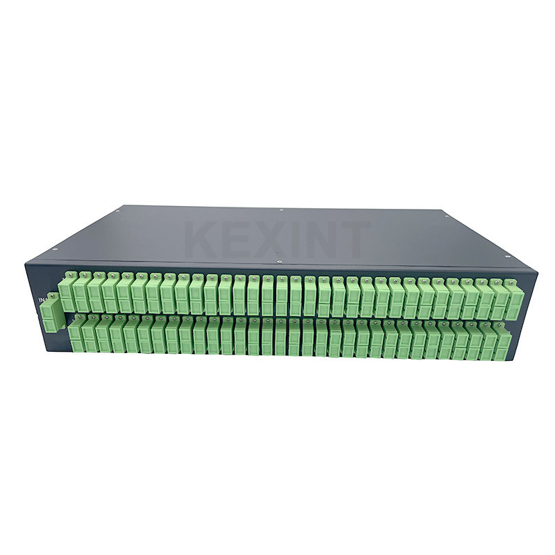 KEXINT 2 PCS 1X 64 SC APC Fiber Optic PLC Splitter 2U ODF 19 Inch Rak Fiber Optic Patch Panel